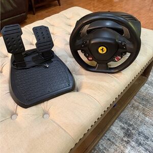 Ferrari Black and Yellow Racing Wheel and Pedals